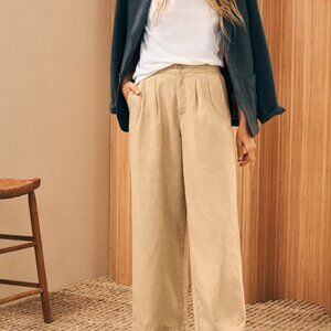 NWOT Faherty Cotton Canvas Marin Trouser in Safari (Light Tan) - Size 0